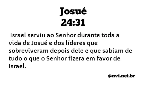 JOSUÉ 24:31 NVI NOVA VERSÃO INTERNACIONAL