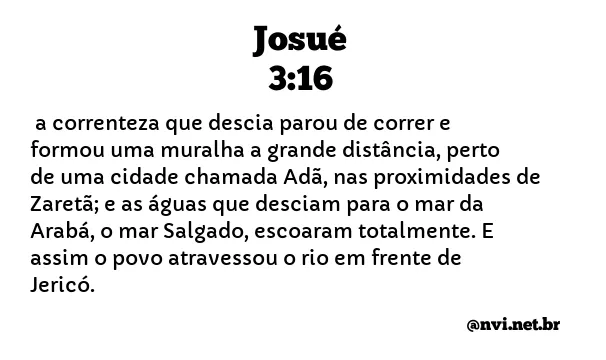 JOSUÉ 3:16 NVI NOVA VERSÃO INTERNACIONAL