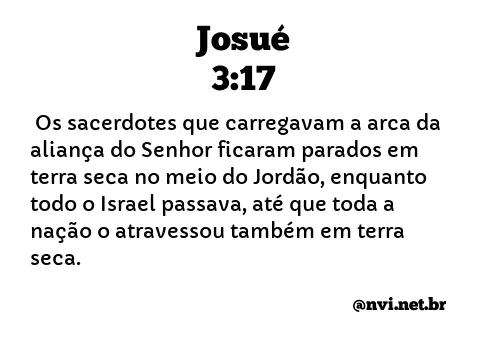 JOSUÉ 3:17 NVI NOVA VERSÃO INTERNACIONAL