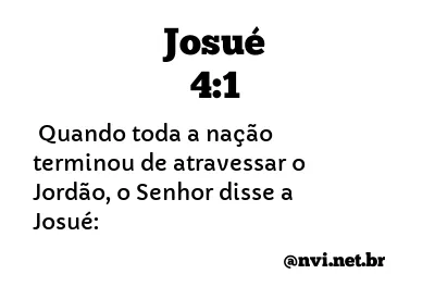 JOSUÉ 4:1 NVI NOVA VERSÃO INTERNACIONAL