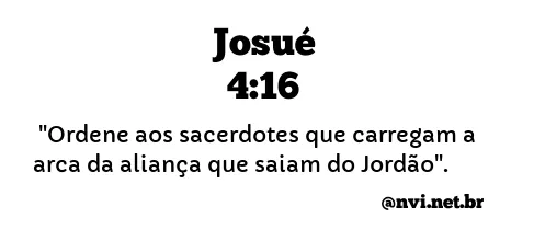 JOSUÉ 4:16 NVI NOVA VERSÃO INTERNACIONAL