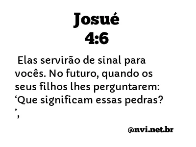 JOSUÉ 4:6 NVI NOVA VERSÃO INTERNACIONAL