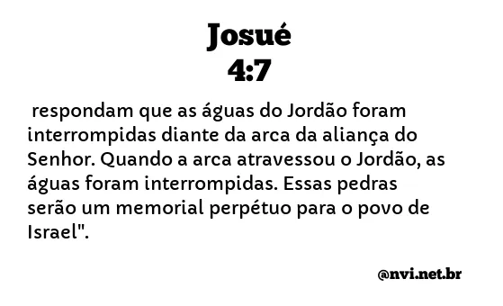 JOSUÉ 4:7 NVI NOVA VERSÃO INTERNACIONAL