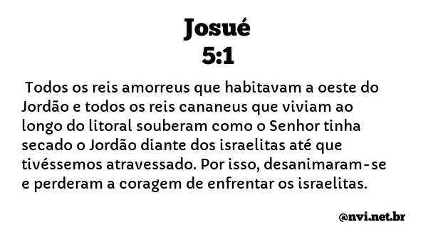 JOSUÉ 5:1 NVI NOVA VERSÃO INTERNACIONAL