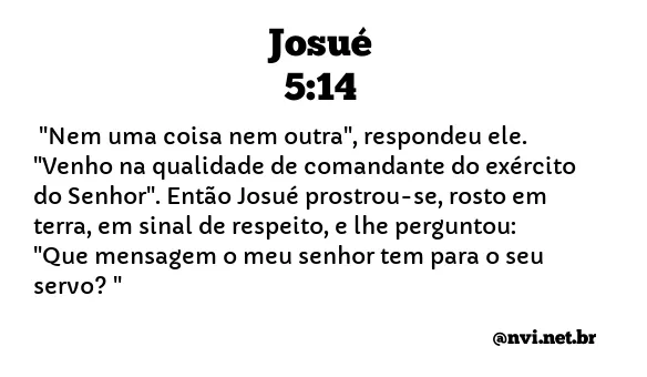 JOSUÉ 5:14 NVI NOVA VERSÃO INTERNACIONAL