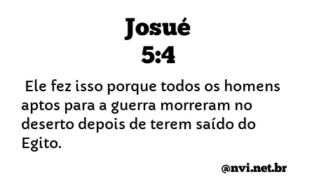 JOSUÉ 5:4 NVI NOVA VERSÃO INTERNACIONAL