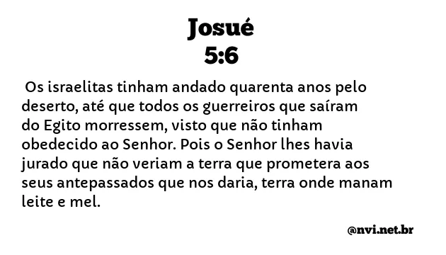 JOSUÉ 5:6 NVI NOVA VERSÃO INTERNACIONAL