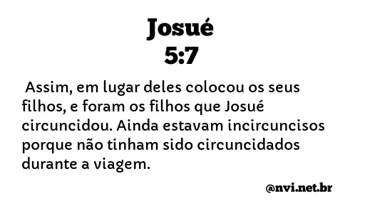 JOSUÉ 5:7 NVI NOVA VERSÃO INTERNACIONAL