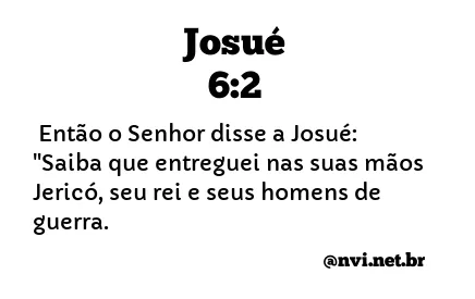 JOSUÉ 6:2 NVI NOVA VERSÃO INTERNACIONAL