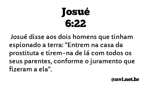 JOSUÉ 6:22 NVI NOVA VERSÃO INTERNACIONAL