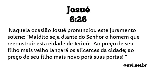 JOSUÉ 6:26 NVI NOVA VERSÃO INTERNACIONAL