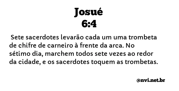 JOSUÉ 6:4 NVI NOVA VERSÃO INTERNACIONAL