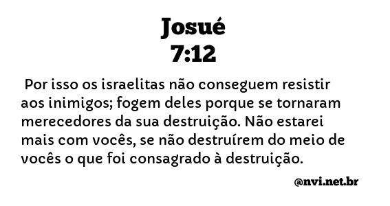 JOSUÉ 7:12 NVI NOVA VERSÃO INTERNACIONAL