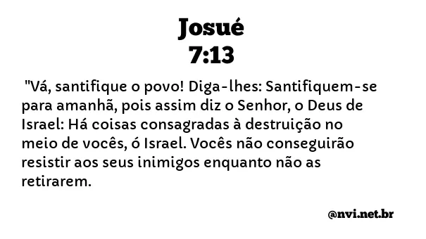 JOSUÉ 7:13 NVI NOVA VERSÃO INTERNACIONAL