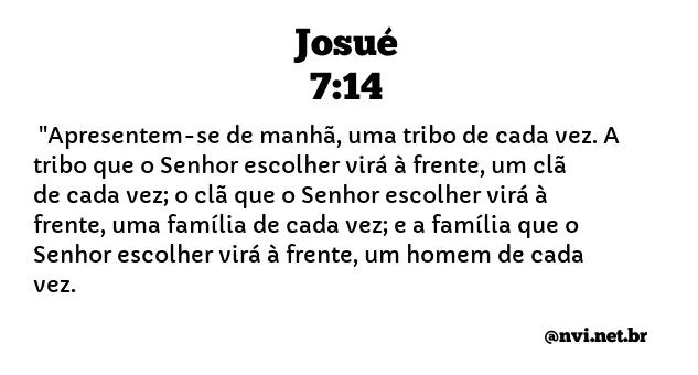 JOSUÉ 7:14 NVI NOVA VERSÃO INTERNACIONAL