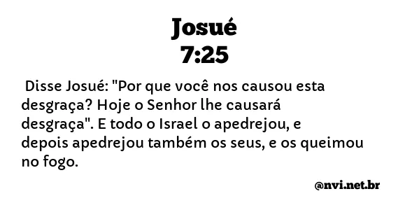 JOSUÉ 7:25 NVI NOVA VERSÃO INTERNACIONAL