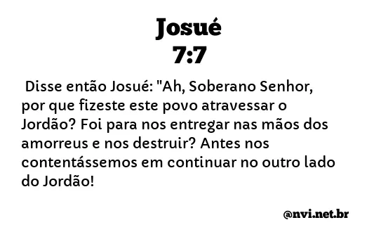 JOSUÉ 7:7 NVI NOVA VERSÃO INTERNACIONAL