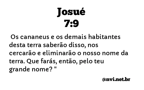 JOSUÉ 7:9 NVI NOVA VERSÃO INTERNACIONAL