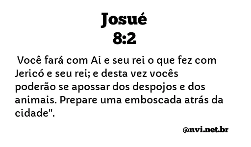 JOSUÉ 8:2 NVI NOVA VERSÃO INTERNACIONAL