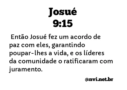 JOSUÉ 9:15 NVI NOVA VERSÃO INTERNACIONAL