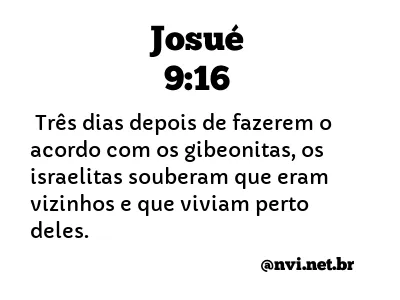 JOSUÉ 9:16 NVI NOVA VERSÃO INTERNACIONAL