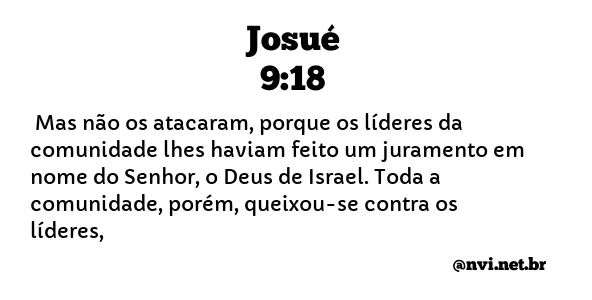 JOSUÉ 9:18 NVI NOVA VERSÃO INTERNACIONAL