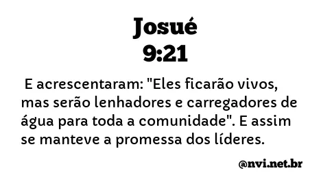 JOSUÉ 9:21 NVI NOVA VERSÃO INTERNACIONAL