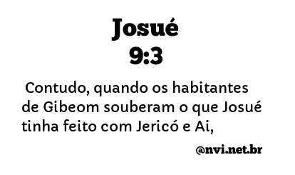 JOSUÉ 9:3 NVI NOVA VERSÃO INTERNACIONAL