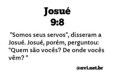 JOSUÉ 9:8 NVI NOVA VERSÃO INTERNACIONAL