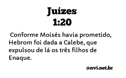 JUÍZES 1:20 NVI NOVA VERSÃO INTERNACIONAL