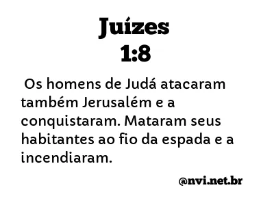 JUÍZES 1:8 NVI NOVA VERSÃO INTERNACIONAL