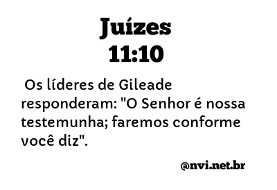 JUÍZES 11:10 NVI NOVA VERSÃO INTERNACIONAL