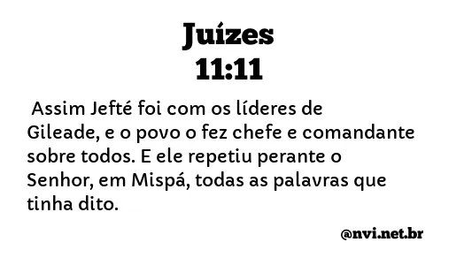 JUÍZES 11:11 NVI NOVA VERSÃO INTERNACIONAL