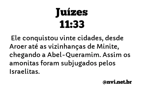 JUÍZES 11:33 NVI NOVA VERSÃO INTERNACIONAL