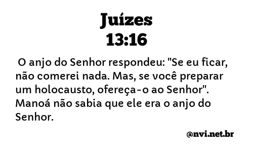 JUÍZES 13:16 NVI NOVA VERSÃO INTERNACIONAL