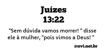 JUÍZES 13:22 NVI NOVA VERSÃO INTERNACIONAL