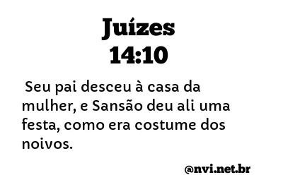 JUÍZES 14:10 NVI NOVA VERSÃO INTERNACIONAL