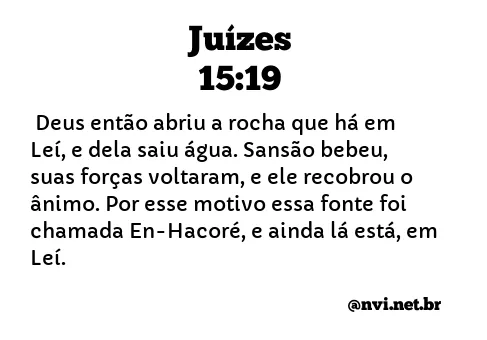 JUÍZES 15:19 NVI NOVA VERSÃO INTERNACIONAL