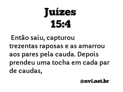 JUÍZES 15:4 NVI NOVA VERSÃO INTERNACIONAL