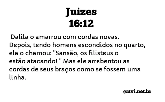 JUÍZES 16:12 NVI NOVA VERSÃO INTERNACIONAL