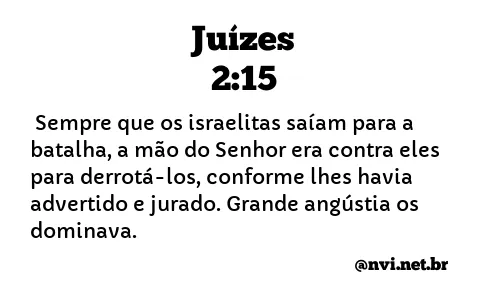 JUÍZES 2:15 NVI NOVA VERSÃO INTERNACIONAL