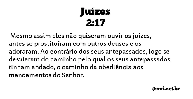 JUÍZES 2:17 NVI NOVA VERSÃO INTERNACIONAL