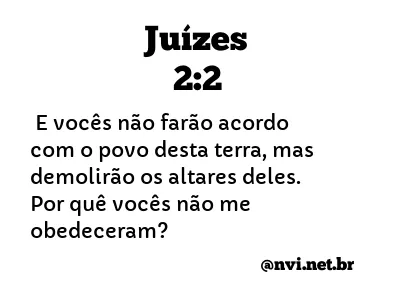 JUÍZES 2:2 NVI NOVA VERSÃO INTERNACIONAL