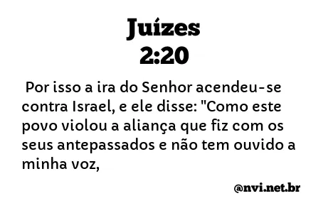 JUÍZES 2:20 NVI NOVA VERSÃO INTERNACIONAL