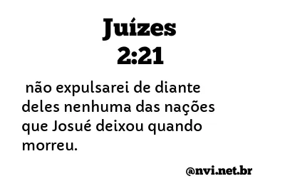 JUÍZES 2:21 NVI NOVA VERSÃO INTERNACIONAL