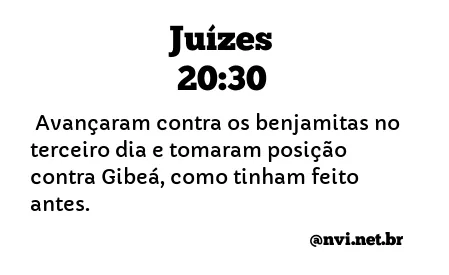 JUÍZES 20:30 NVI NOVA VERSÃO INTERNACIONAL