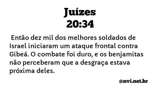 JUÍZES 20:34 NVI NOVA VERSÃO INTERNACIONAL