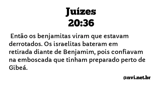 JUÍZES 20:36 NVI NOVA VERSÃO INTERNACIONAL