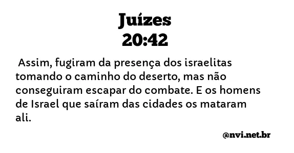 JUÍZES 20:42 NVI NOVA VERSÃO INTERNACIONAL