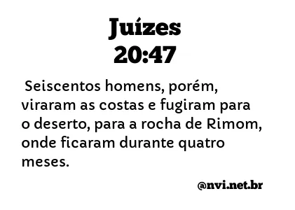 JUÍZES 20:47 NVI NOVA VERSÃO INTERNACIONAL